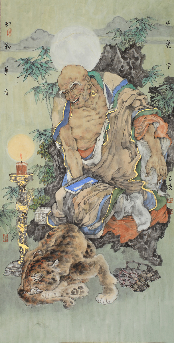 中国美术家协会会员房全友房光友工笔十八罗汉