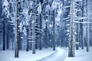 雪中的亚历山德里诺森林1圣彼得堡郊外