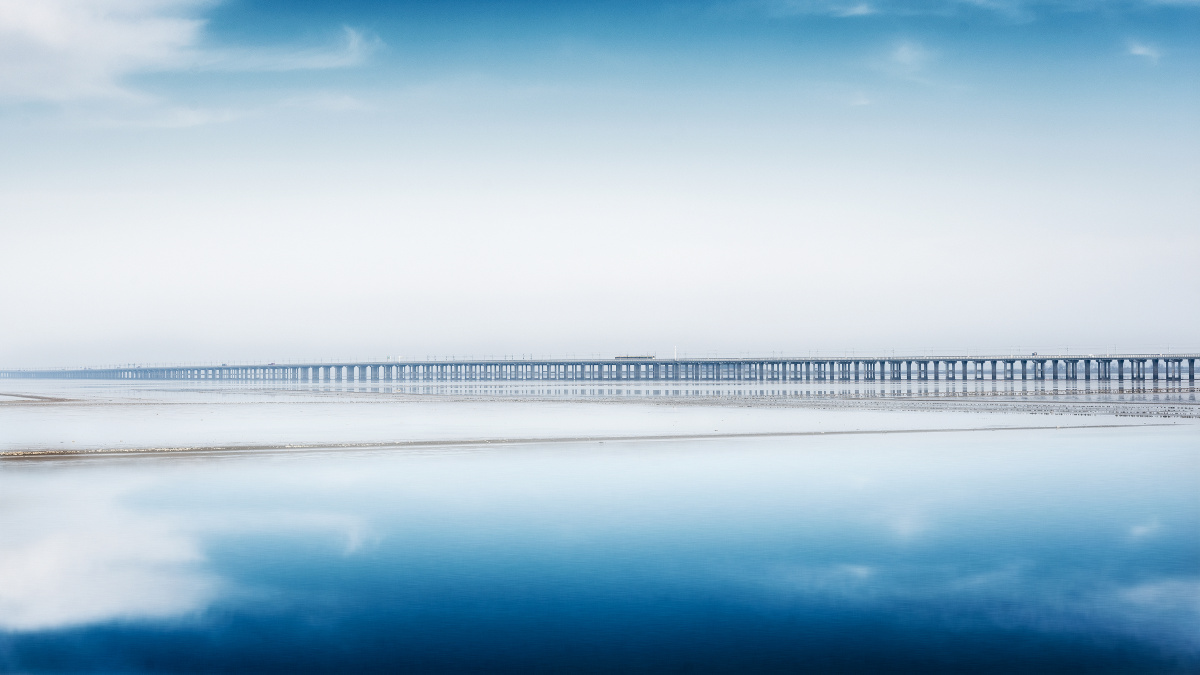 南京石臼湖天空之镜