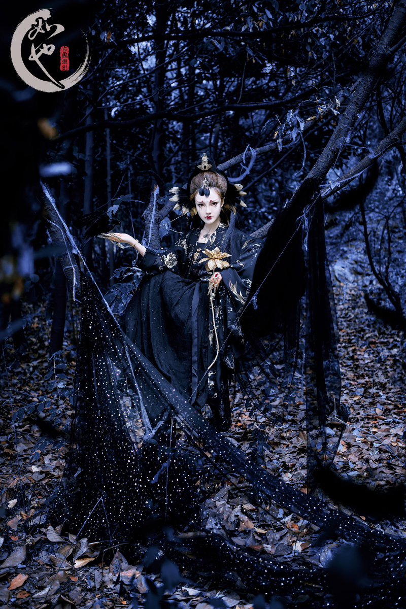 如也古风摄影工作室暗黑主题欣赏迦楼罗死寂之夜乌云遮月天边大雁惊飞