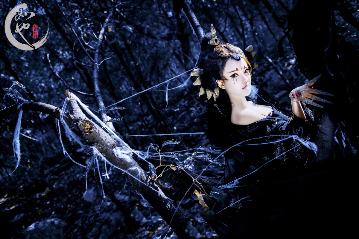 如也古风摄影工作室暗黑主题欣赏迦楼罗死寂之夜乌云遮月天边大雁惊飞