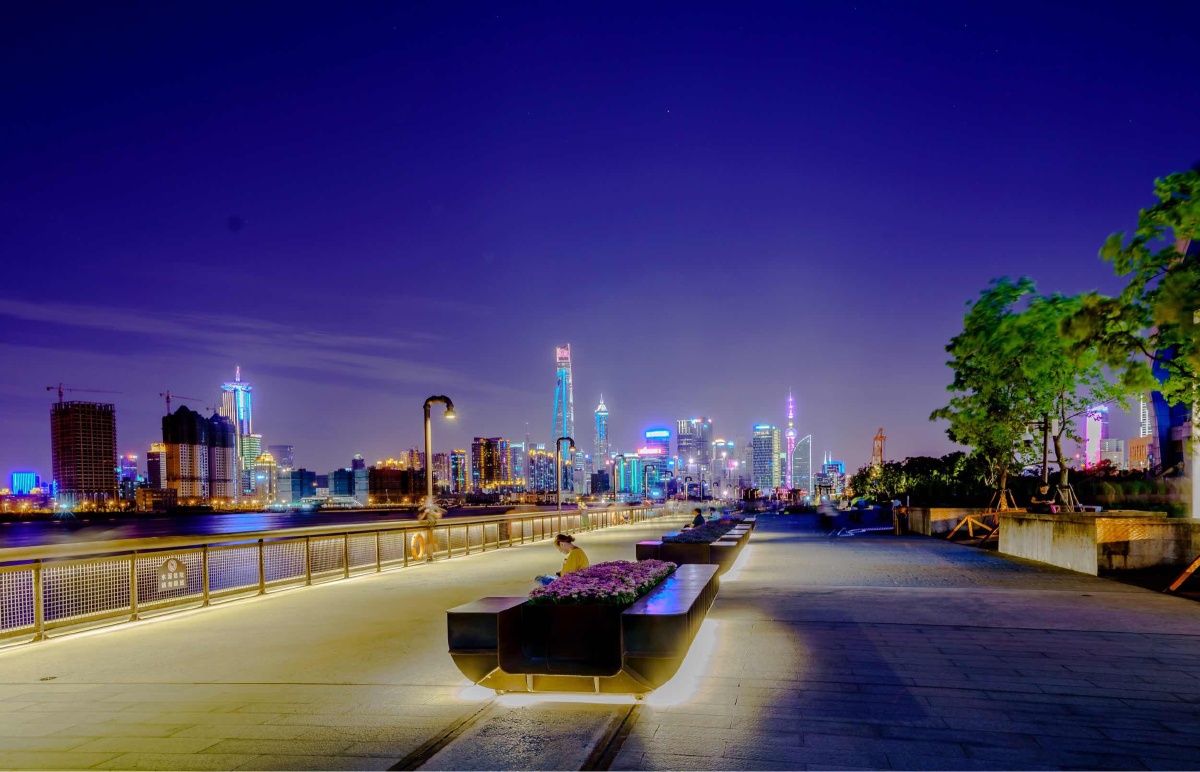 浦江风景上海杨浦区滨江大道夜景