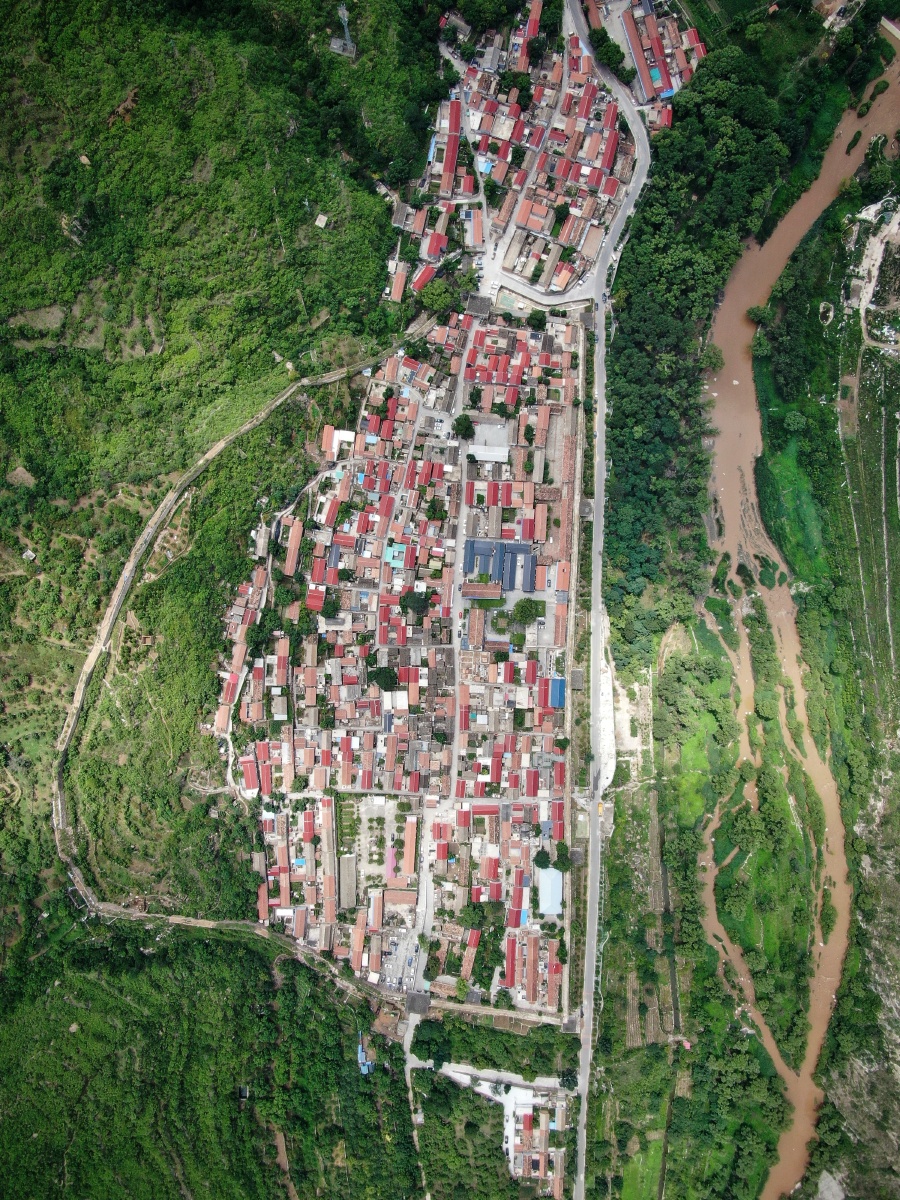 航拍沿河城古城址