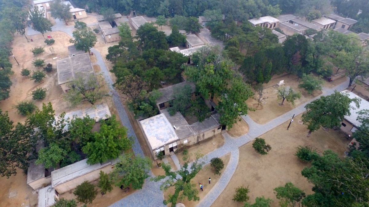 河北石家庄航拍平山县西柏坡景区