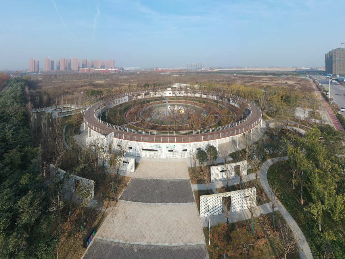 航拍河南许昌无废公园