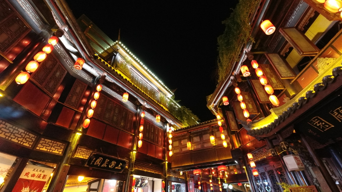 四川成都锦里的夜