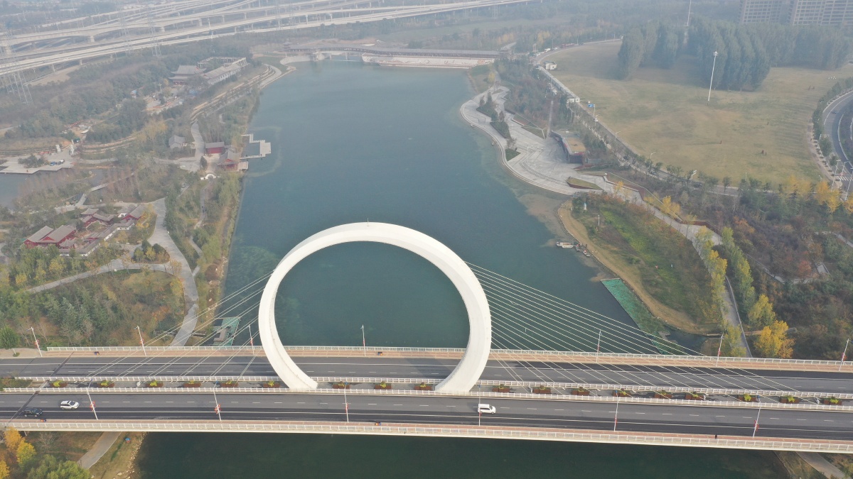 河南郑州蝶湖公园景色美