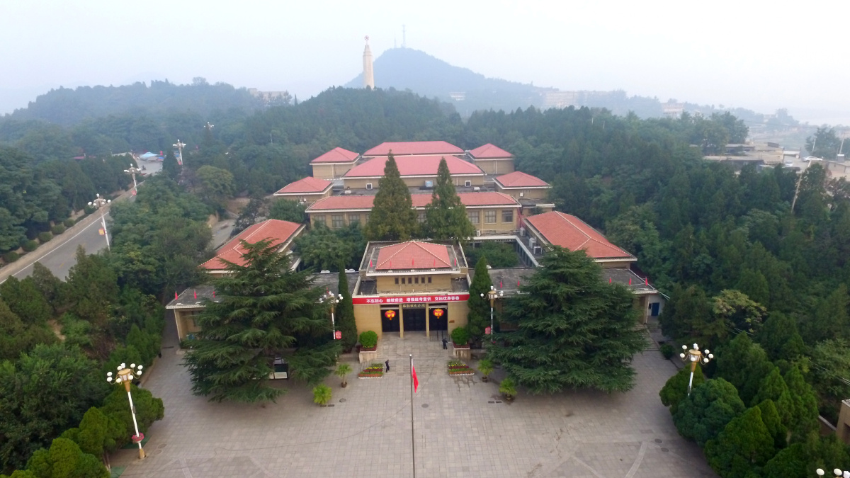 河北石家庄航拍平山县西柏坡景区