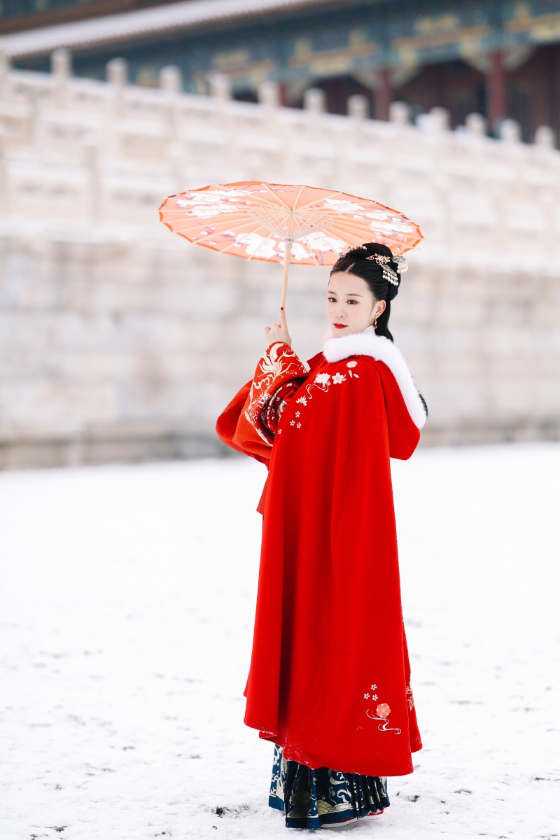 故宫雪景人像冬季到故宫来看雪