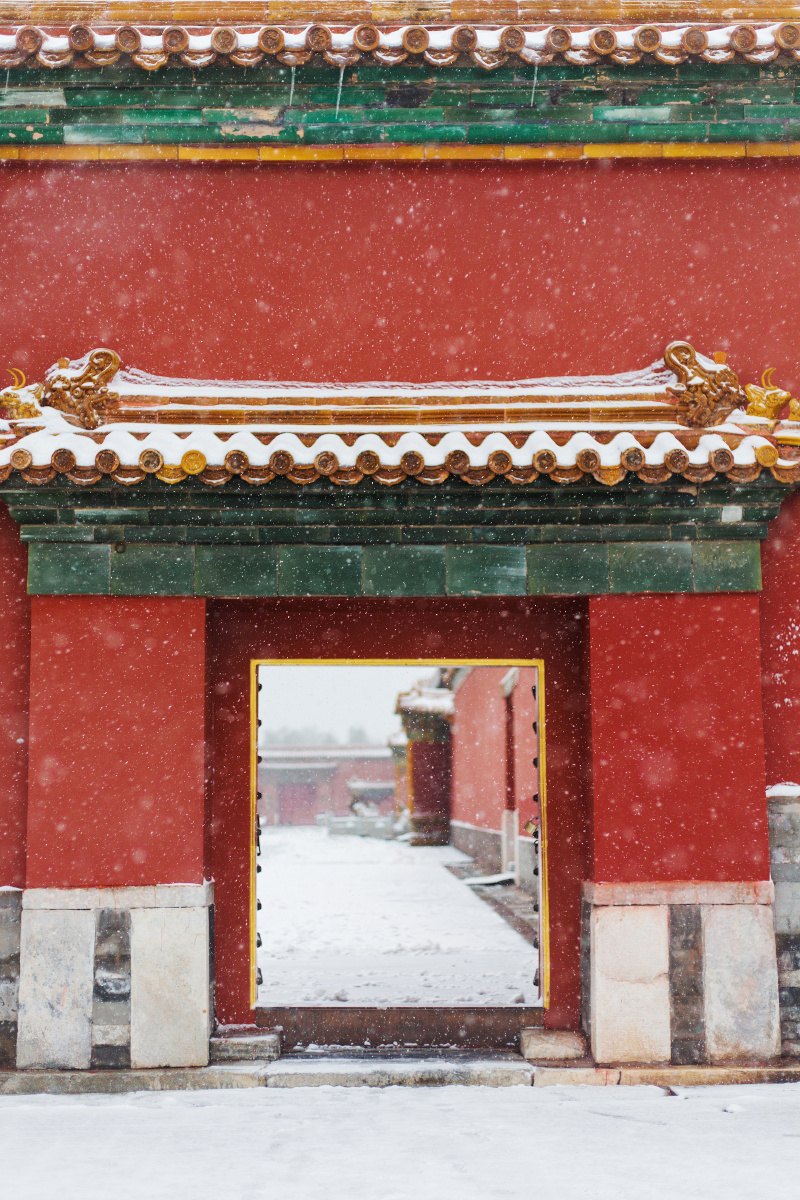 白雪红墙绿瓦故宫毋庸置疑是下过雪后最美的地方