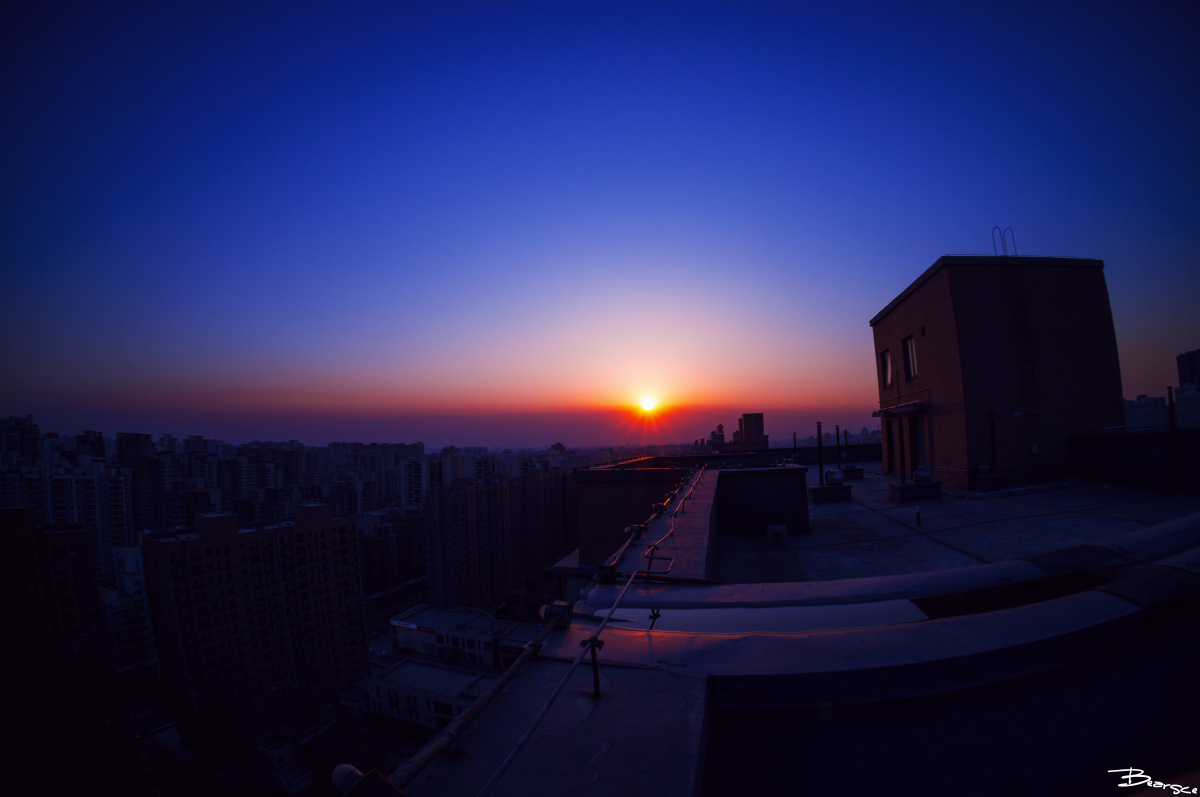 天台上的夕阳 - 摄影, 风景, 色彩 - 天台上的夕阳 - bearsce - 图虫