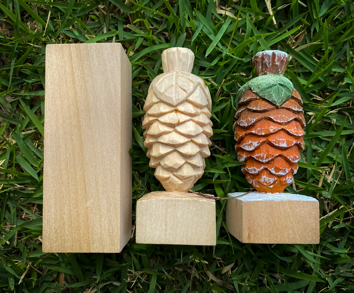 适合新手的木雕练习松果难度