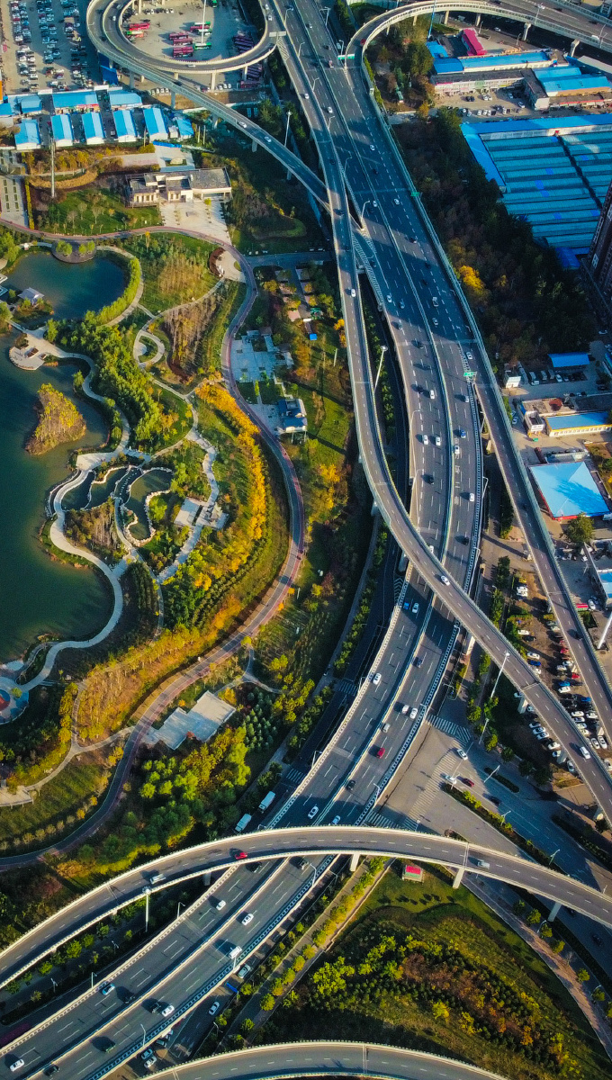 航拍 城市 立交