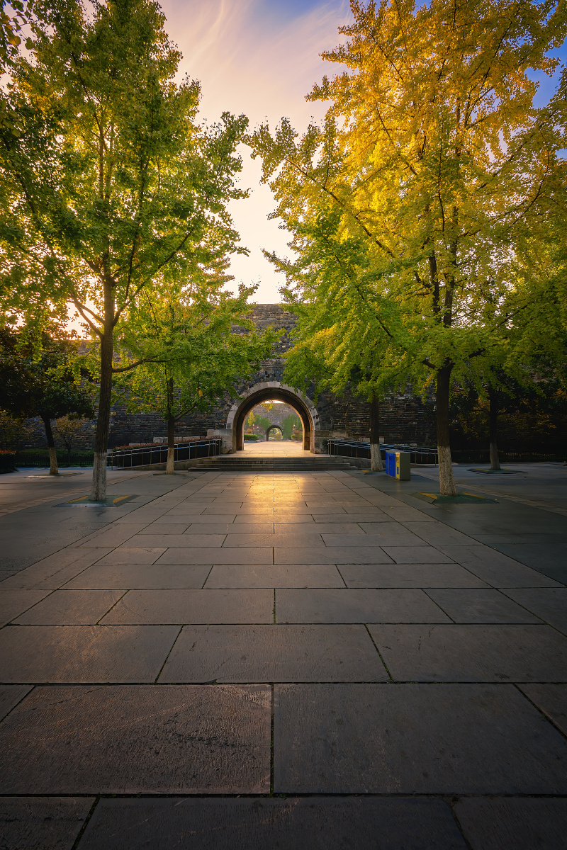 秋日傍晚前的汉中门南京