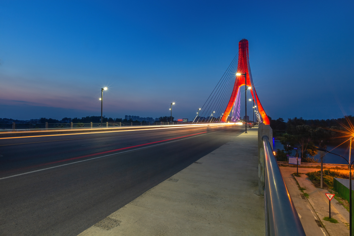 华灯初上之时的涡河三桥 皖涡阳