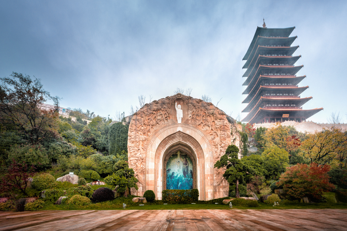 云雾牛首山佛顶塔南京