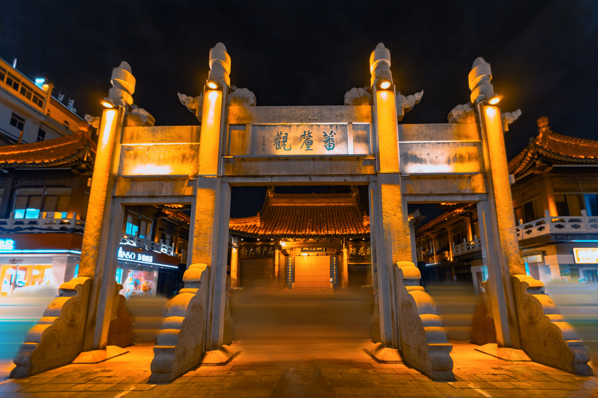 琼花观蕃厘观夜色扬州