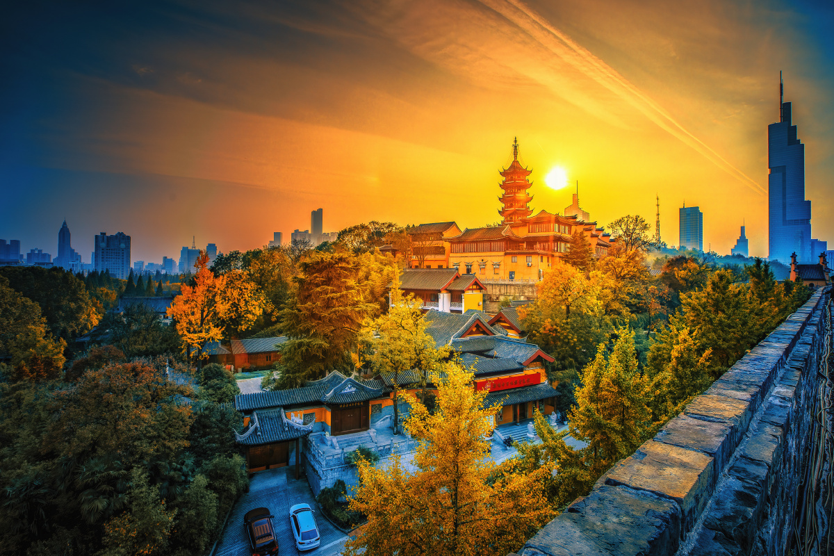 日落古鸡鸣寺南京