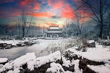 雪+南京下马坊遗址公园观音阁