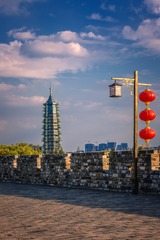 午后的南京城墙和大报恩寺塔+南京