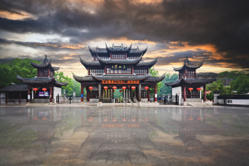 玉女潭景区光影+宜兴