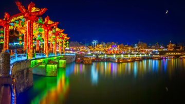 最美赏月地之南京夫子庙文德桥