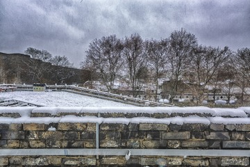 风雪中的中华门城墙+南京