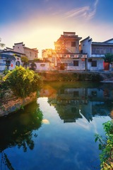 清晨阳光+唐模古镇（皖南）