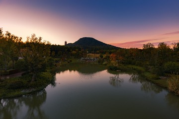 落日余晖+牛首山（南京眼）
