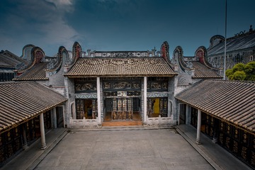 黄飞鸿纪念馆内的习武场地