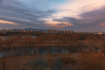 落日余晖+紫金山（南京）