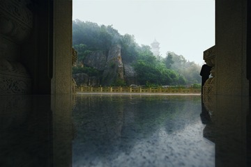 雨中的牛首山+南京