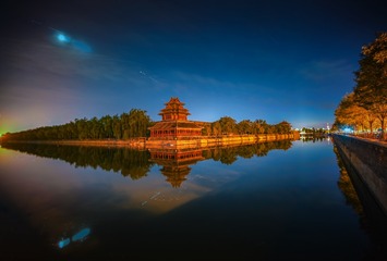 角楼夜色+北京故宫博物院