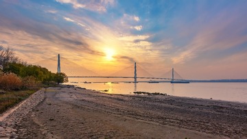 日落前的南京长江五桥+南京