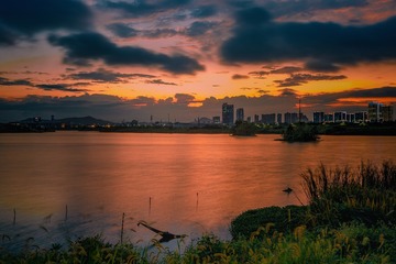 九龙湖晚景+南京江宁区