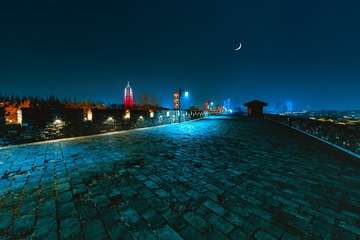 夜色中的南京城墙和大报恩寺塔3+中华门城堡（南京）