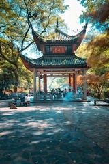 马洪伟+爱晚亭+湖南省长沙市岳麓山下清风峡