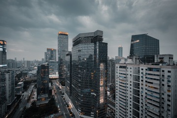 夜幕降临+广州