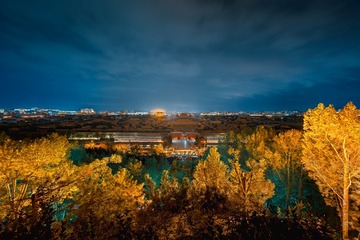 夜色下的故宫博物院+北京