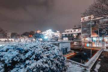 风雪中的桃叶渡广场2+夫子庙（南京）