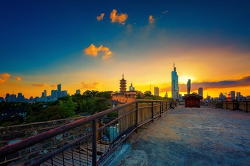 台城夕照+鸡鸣寺和紫峰大厦（南京）