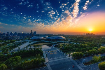 日落江苏大剧院+河西新城（南京）