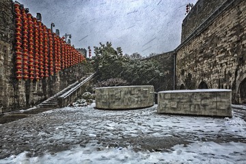 年初七飘落进中华门瓮城的雪+中华门城堡（南京）