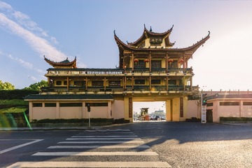午后光影里的排云阁+常德（湖南）