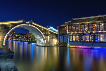古运河清名桥夜色+无锡