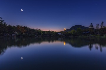 夜色中的牛首山+南京
