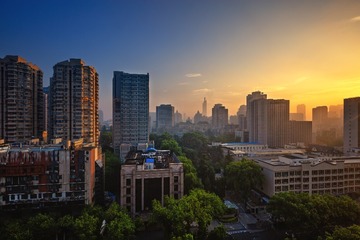 晨光中的金陵城+紫峰大厦（南京）