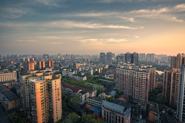 日落前的城市