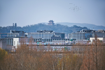 远眺狮子山阅江楼+南京