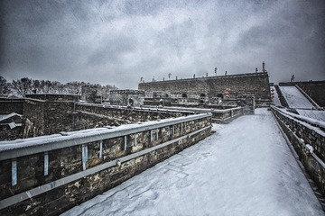 风雪中的中华门城堡+南京